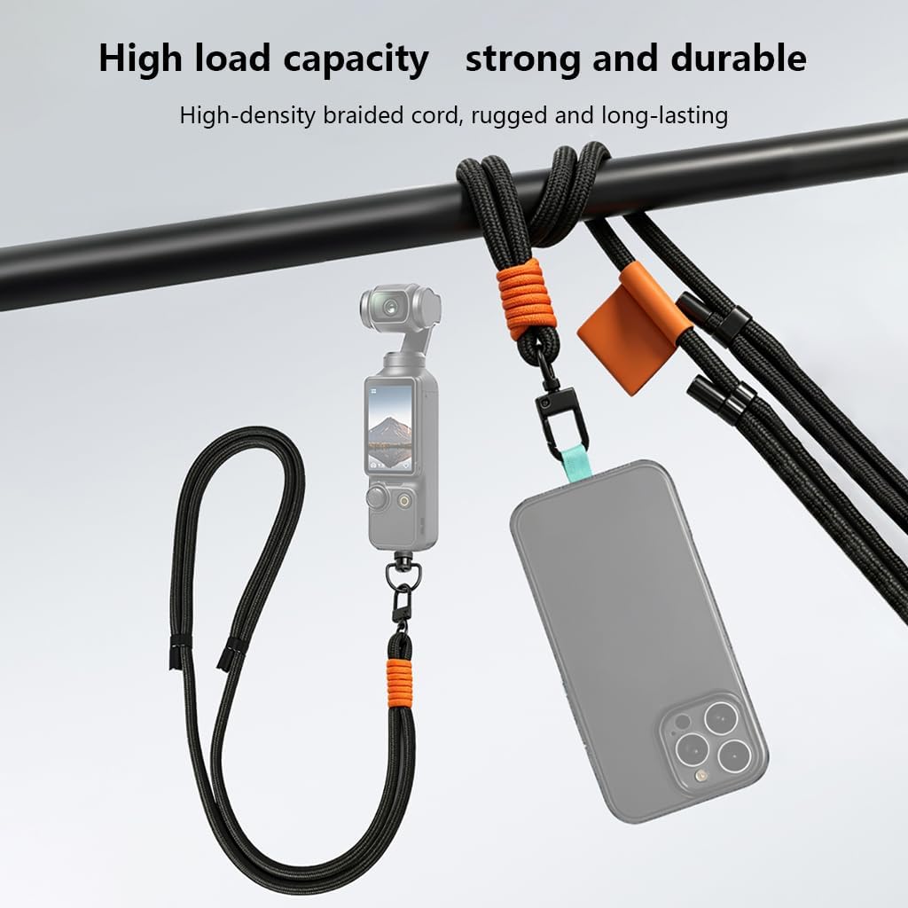 Cell Phone Braided Lanyard, Camera Quick-Release Strap, Anti-Loss Crossbody/Neck/Wrist Strap for Water Bottle, Bag