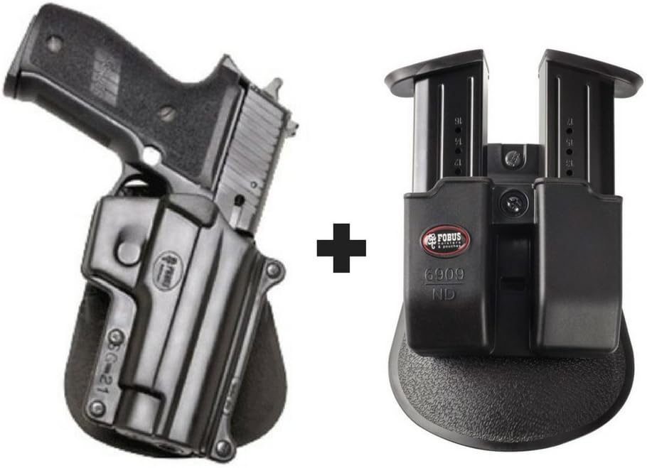 Fobus SG-21 Paddle Right Handed Concealed Carry Holster Smith & Wesson 3913, 3914, 3919 (Ladysmith), 4013, 5904, 5906, 6906, 6946, CS9, CS45, 908V, 910, 915 + 6909 ND Double Magazine Pouch