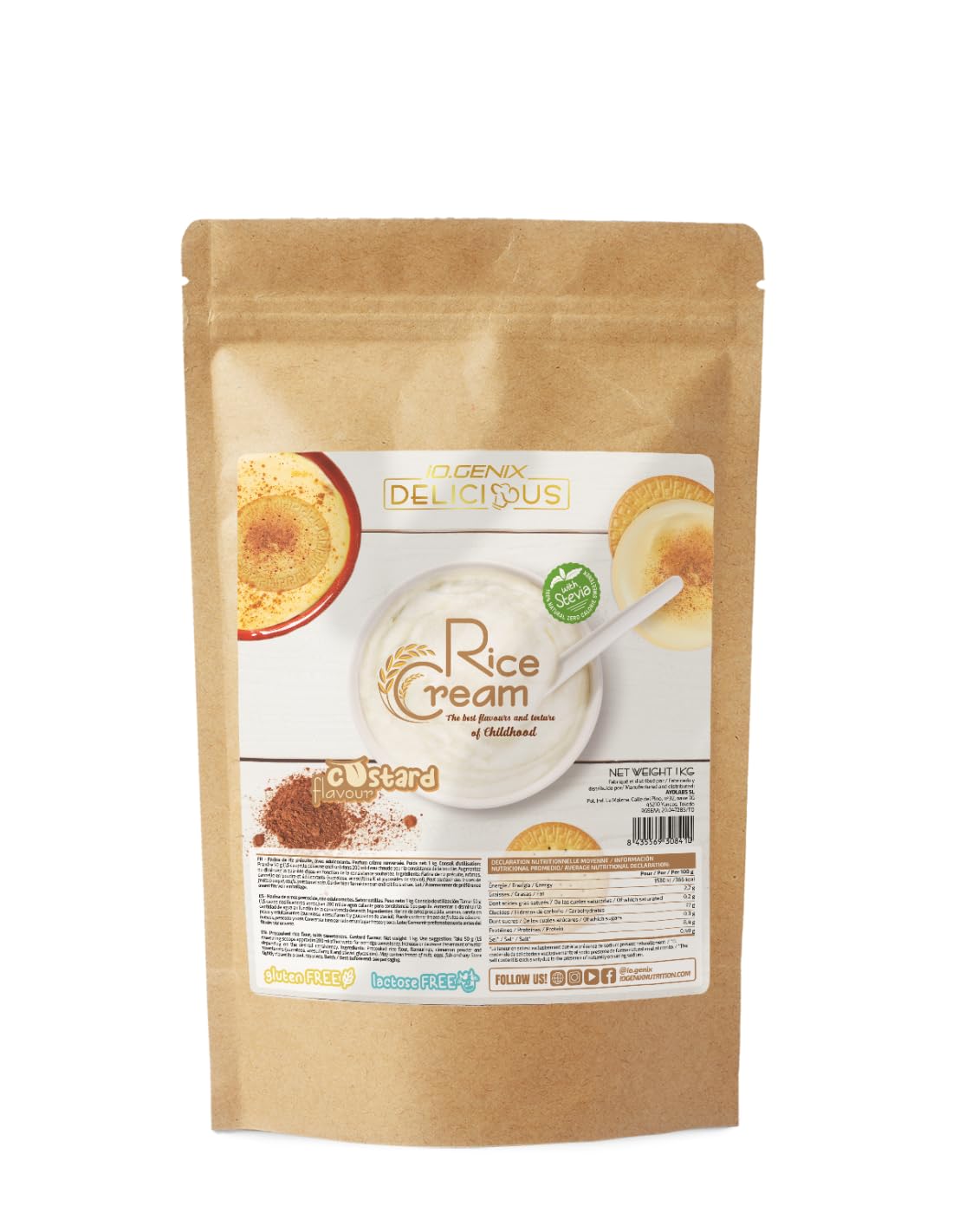 iO.GENIX - Crema de Arroz | 1 kg | Harina de Arroz Precocida | Fuente de Energia | Buena Digestibilidad (White Choco Rings) — view 11