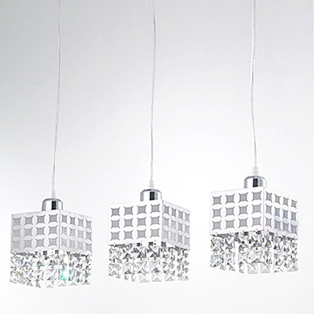 Flаѕh Dеаlѕ - 70% оƒƒ DINGGU Modern Pendant Kitchen Island Lighting Chandelier 3 Lights with Square Crystal Drop
