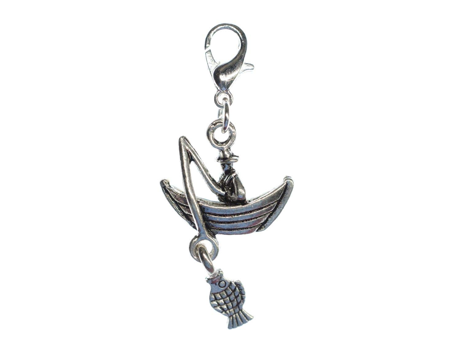 Miniblings Otter-Anhänger Aus Metall – Versilbert, Mit Karabiner, Für Armband Oder Reißverschluss