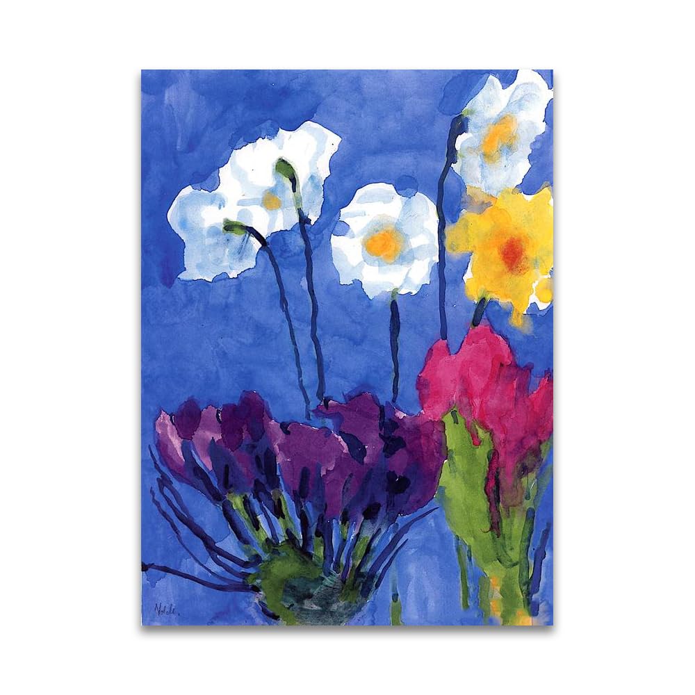 LZ6J8C9 Emil Nolde《Summer Flowers》Famous Canvas Painting Reproductions.(50x70cm(19.7x27.5in)/Frameless)