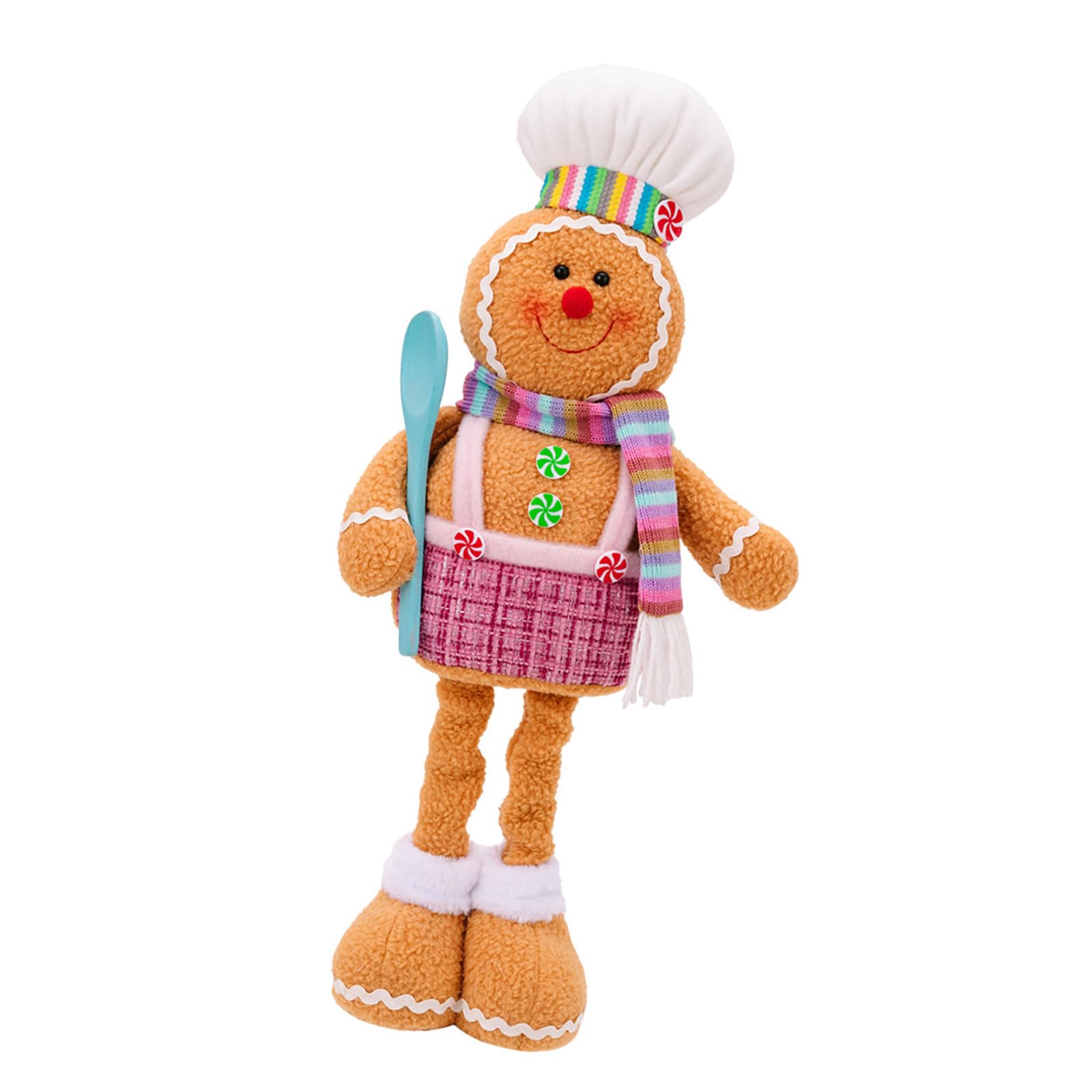 Kalttoy B Stylish Gingerbreads Window Ornament Christmas Gingerbreads Gnomes Plush Dolls Set Holiday Decoration Colorful Window Display Ornament
