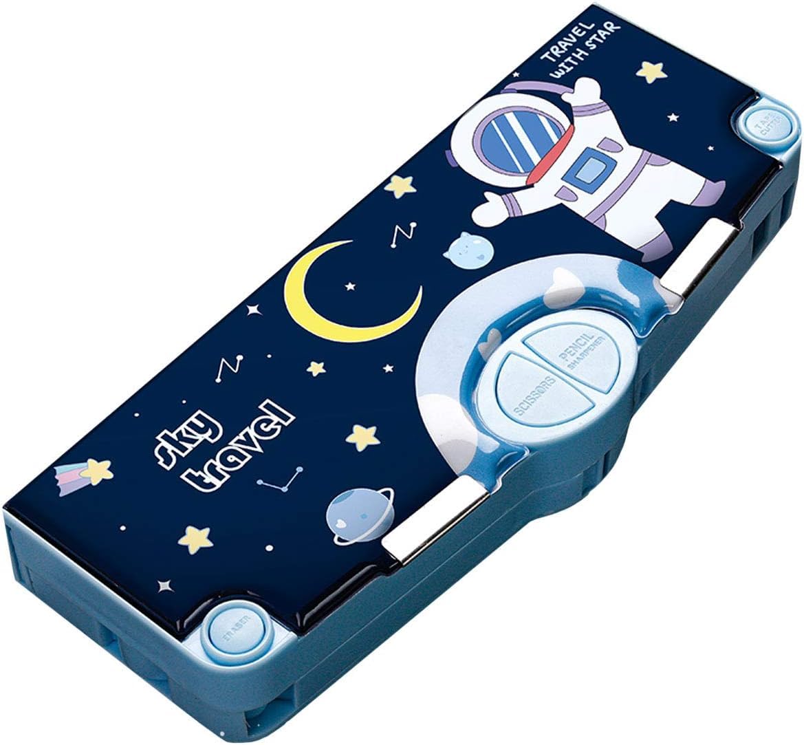 PLUSPOINT Plastic Astronaut Multifunctional Pencil Box For Kids,Space Theme Pencil Case,Magnetic Pencil Box,Pop Up Pencil Box With Buttons,Space Theme Return Gifts For Kids,Boys&Girls,Multicolor-image-41