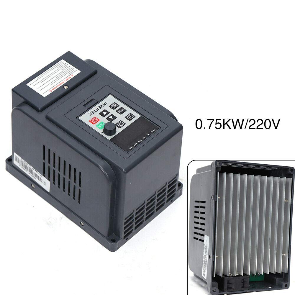 0.75kW 5A Frequenzumrichter VFD Digital Frequenzumformer, Variable Frequenzantrieb, 1 Phase Drehzahlregler