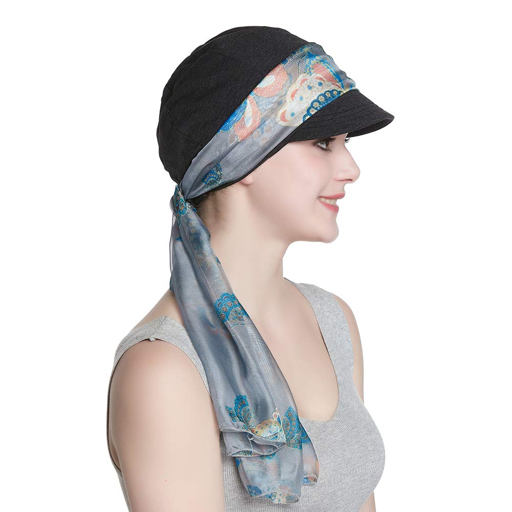 Breathable Cotton Hat and Scarf Set Chemo Headwear for Women