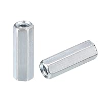 Vista 1 de uxcell 20 tuercas de acoplamiento M5x8x25mm - Acoplador de varilla roscada hexagonal de acero al carbono galvanizado para muebles, electrónico