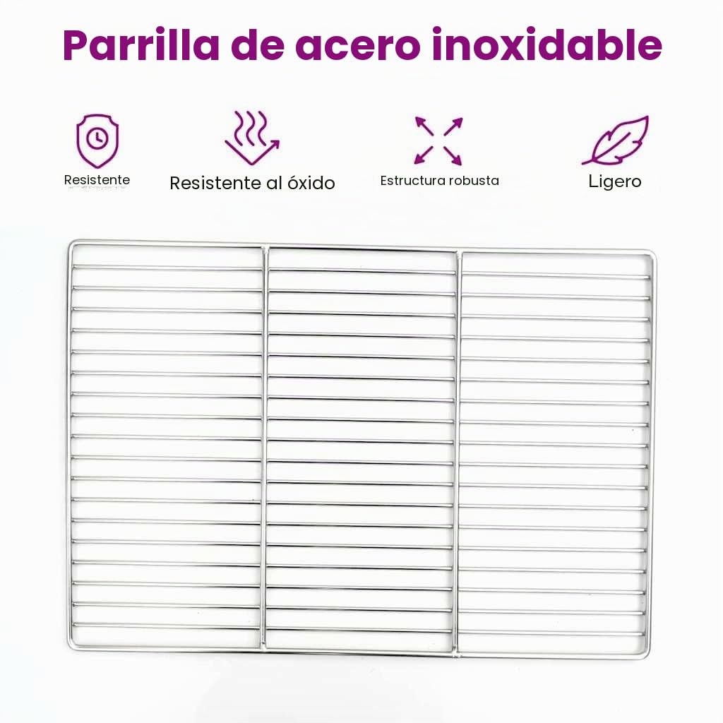 vidaXL Rejilla de Parrilla 50 x 35 cm Acero Inoxidable Plateado