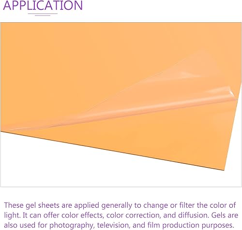 Miniatura 8 de DMiotech 10 Uds Corrección Gel Filtro de Luz Superposición Transparente Plástico PVC Hojas Amarillo para Foto, Película, Video