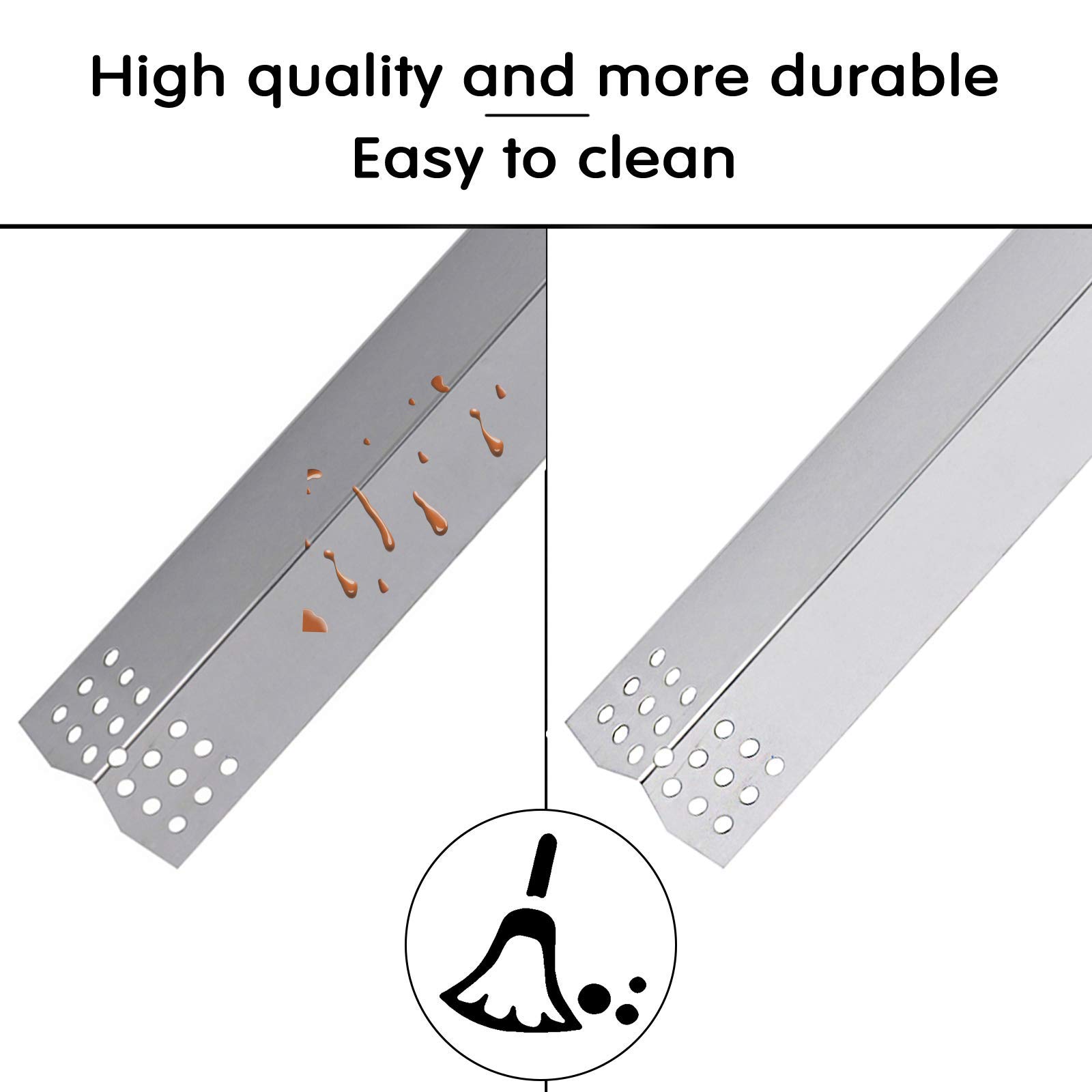 GFTIME Ricambi per grill a gas (confezione da 4, bruciatore in acciaio inossidabile + piastra riscaldante in acciaio inossidabile da 4 pezzi) Sostituzione per modelli Sunbeam, Nexgrill, Grill Master