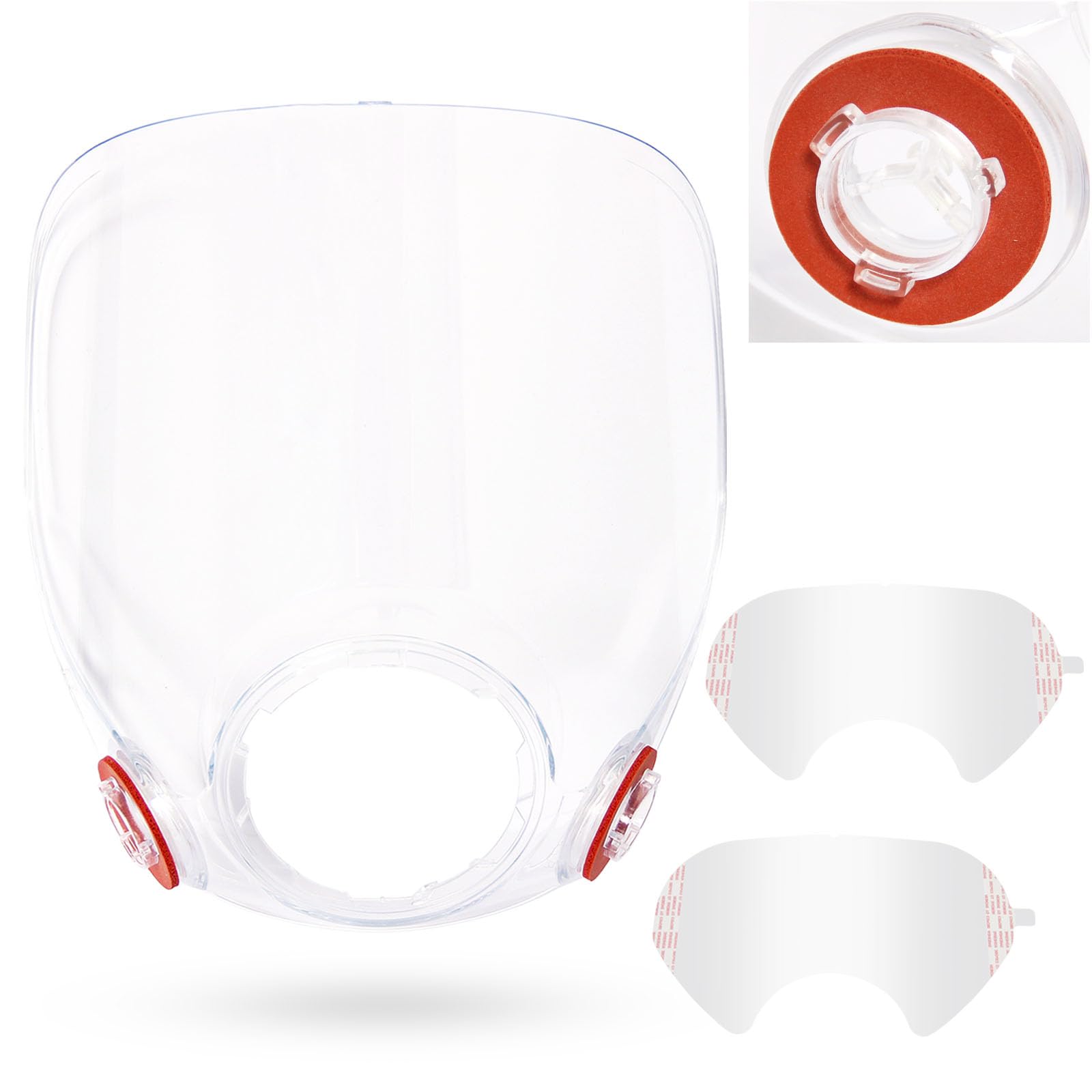 Trudsafe Montaje de Lente 6898 y Paquete de 20 Cubre Lente 6885, compatibles con la máscara respiratoria de la Serie 3M 6000, 6700, 6800, 6900, Cubierta Protectora para máscara 6800