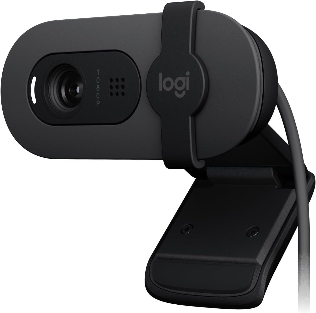 Logitech Brio 100 Full HD Webcam for Meetings and Streaming, Auto Light Balancing, Built-in Microphone, Cover Bezel, USB-A for Microsoft Teams, Google Meet, Zoom and More - Graphite