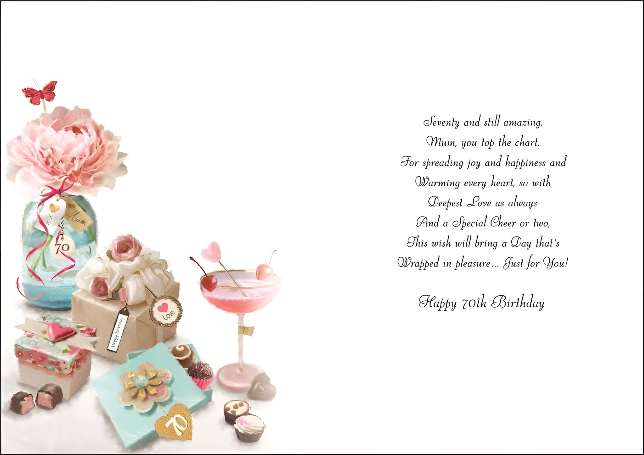 Mam 70th Birthday Card - Special Thoughts - View #7
