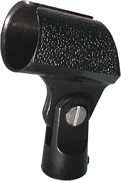 SM58 Style Tapered Barrel Black Plastic Microphone Holder MH2