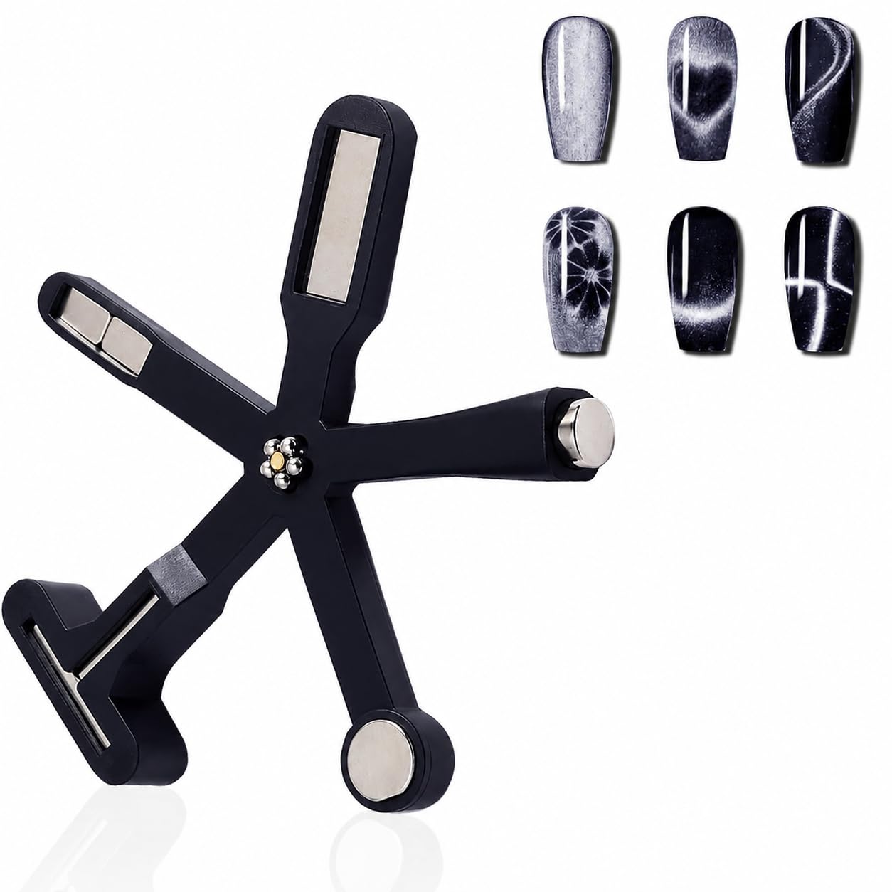 6 in 1 Nail Magnet, Cat Eye Gel Nail Polish Magnet for Nails, Magnetic Nail Polish Gel Tools with Silicone Protective Case for 3D Nail Art Design Nail Salon or DIY-image-11