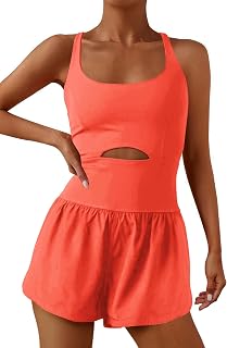 ReachMe Womens Running Onesie Workout Rompers Athletic Romper One Piece Outfits Exercise Jumpsuits Gym Yoga Clothes
