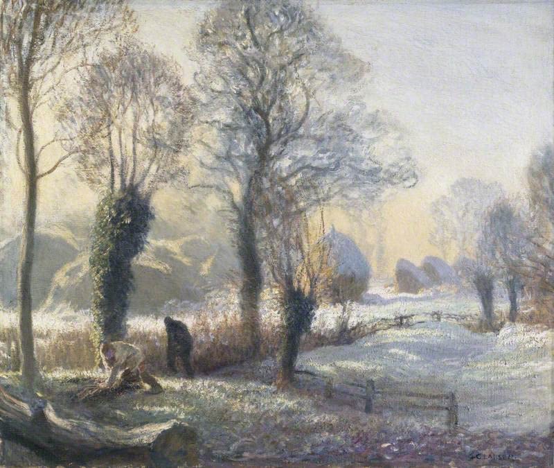 Matin d'hiver affiche sur toile pour un salon chaleureux 50x70