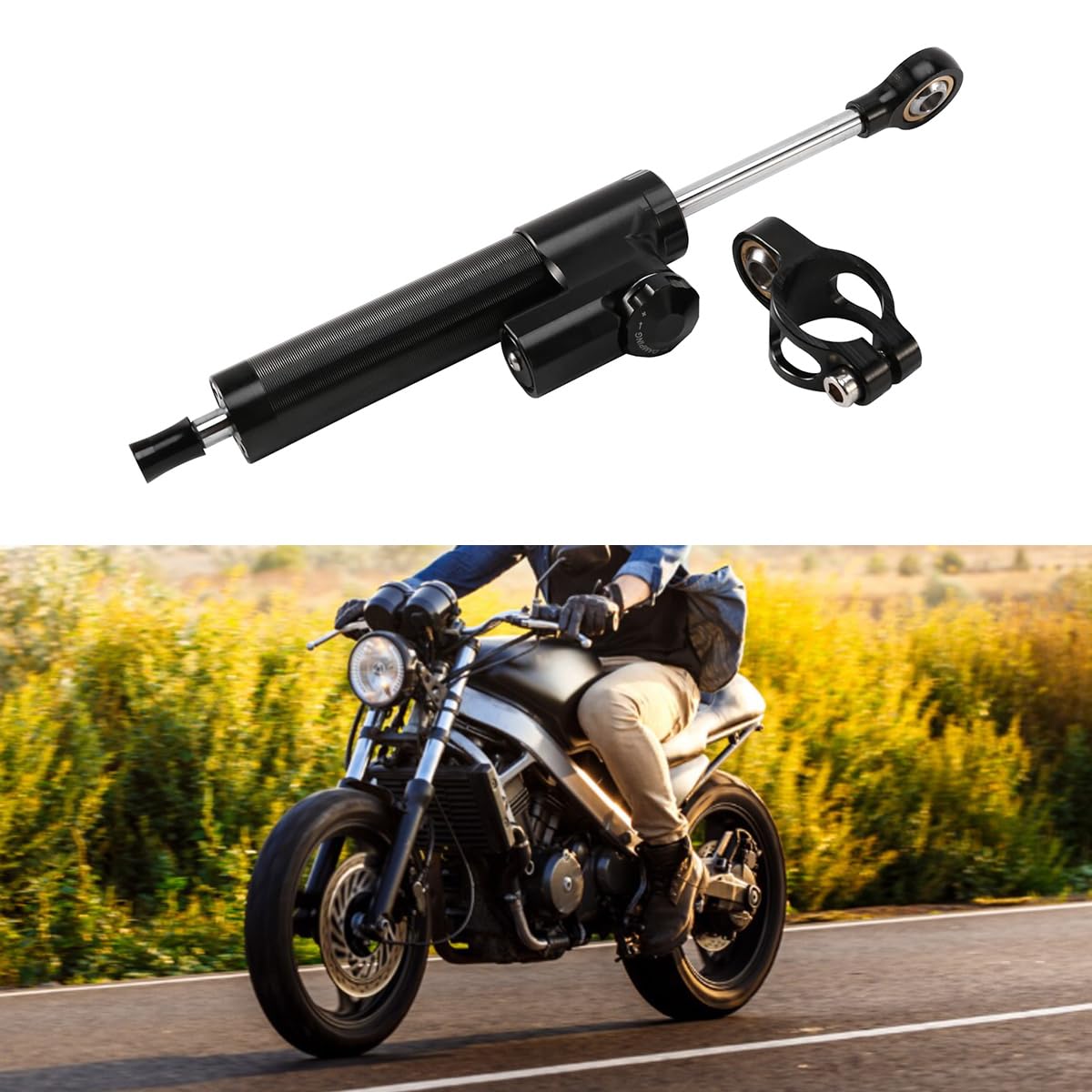 Amortiguador de dirección con amortiguación direccional para Motocicletas, Amortiguador de dirección Universal para MT09, MT07, YZF, R1 y R6
