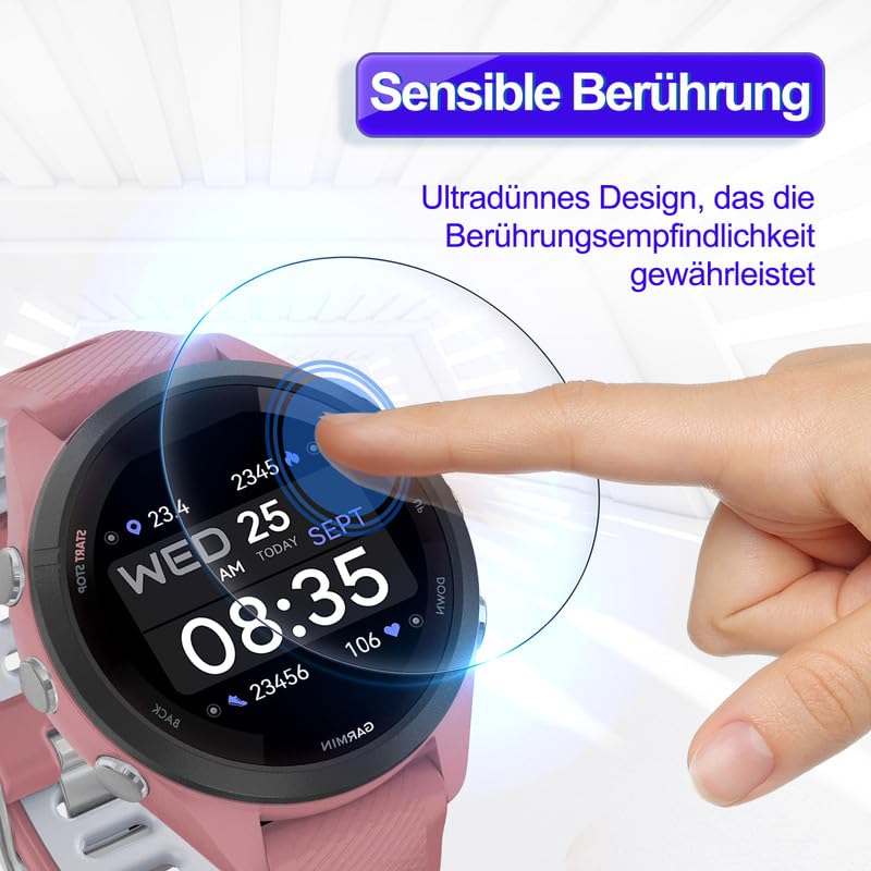 4 sztuki folii ochronnej do Garmin Forerunner 965 ochrona ekranu, 0,33 mm, łatwa instalacja ochrona do Garmin Forerunner 965, folia zapobiegająca pozostawianiu odcisków palców, HD TPU, miękka folia na
