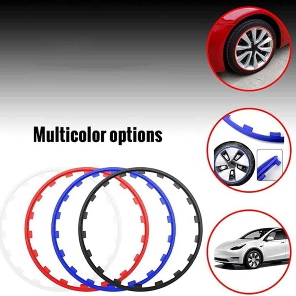 Auto Felgenschutzringe für Benz EQ EQC 350 400,16-21 Zoll Rad Schutzring Kratzfest mit Anti-Kollisionsschutz,Autoreifen Schutzzierring,C/Blue-17 inches