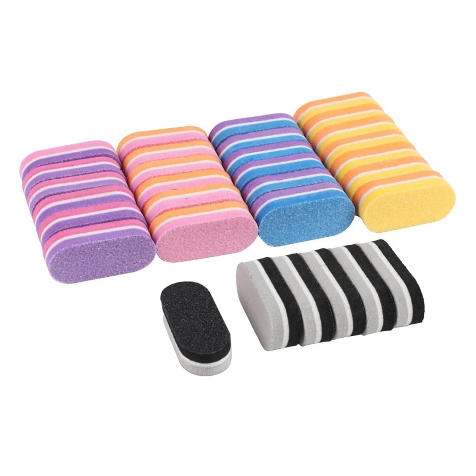 50 teile/los Schwamm Nagelfeile 100/180 Bunte Nagelpuffer Doppelseitige Schleifpuffer Nagelhautentferner Pediküre Maniküre Dateien