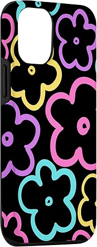 Miniatura 3 de Funda para iPhone 1212 Pro con diseño de flores silvestres retro, colorida y floral negra