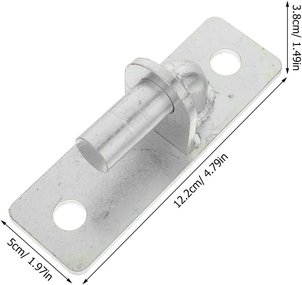 FUOYLOO 4 PCS Fence Post Hinges, Heavy Duty 12.7mm/0.5'' Hole for Farm Wall, Swinging Gate Hinge Set with Screws, for Exterior Yard Doors