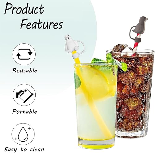 Miniatura 4 de 3 tapas de popote de 0.4 pulgadas  0.394 in para vaso Stanley Cup de 30 y 40 onzas con asa, a prueba de polvo, tapas reutilizables de silicona para