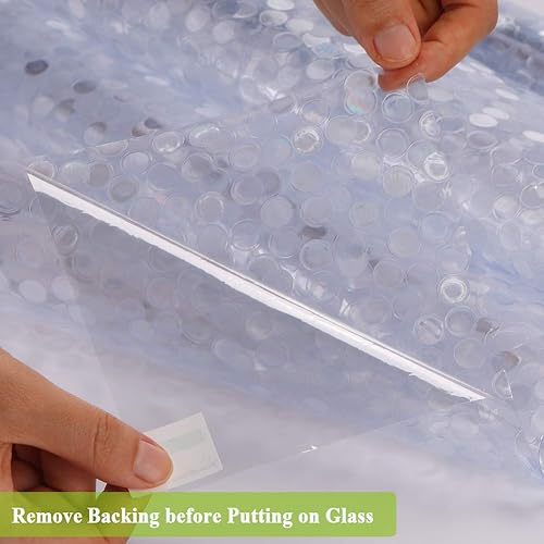 Miniatura 8 de Película decorativa para ventana, pequeños puntos de baja privacidad, adherencia estática, sin pegamento, extraíble, anti UV, para decoración del