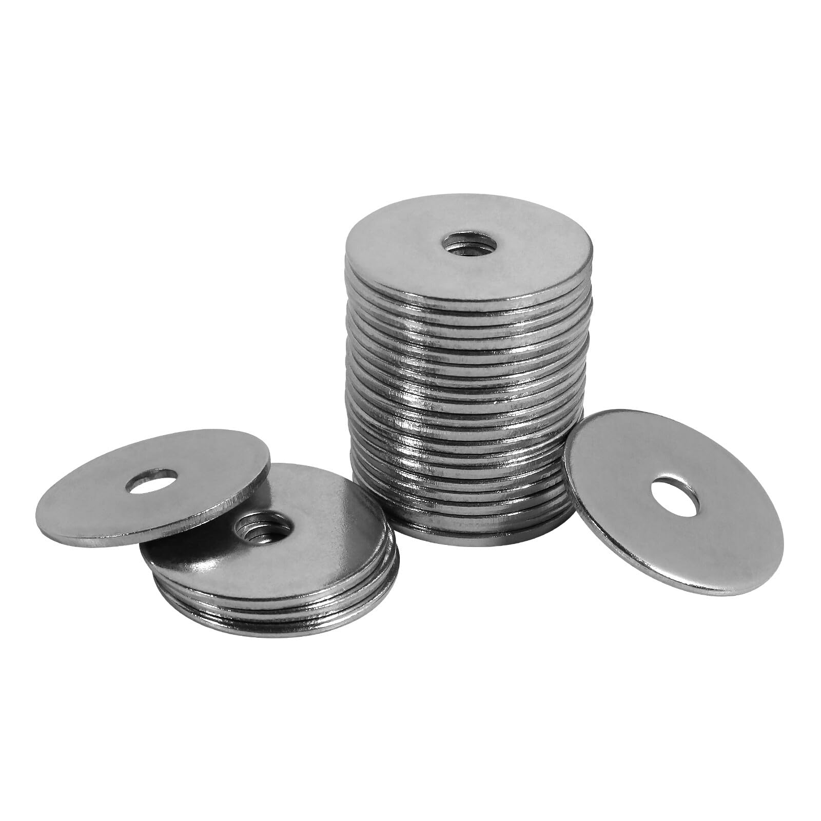FOMGIIN Flat Penny Washer M5 x 25mm, A2 304 Stainless Steel Washers, Flat Repair Washer, Large Metal Washers, Round Washers for Screws & Bolts (Pack of 20)