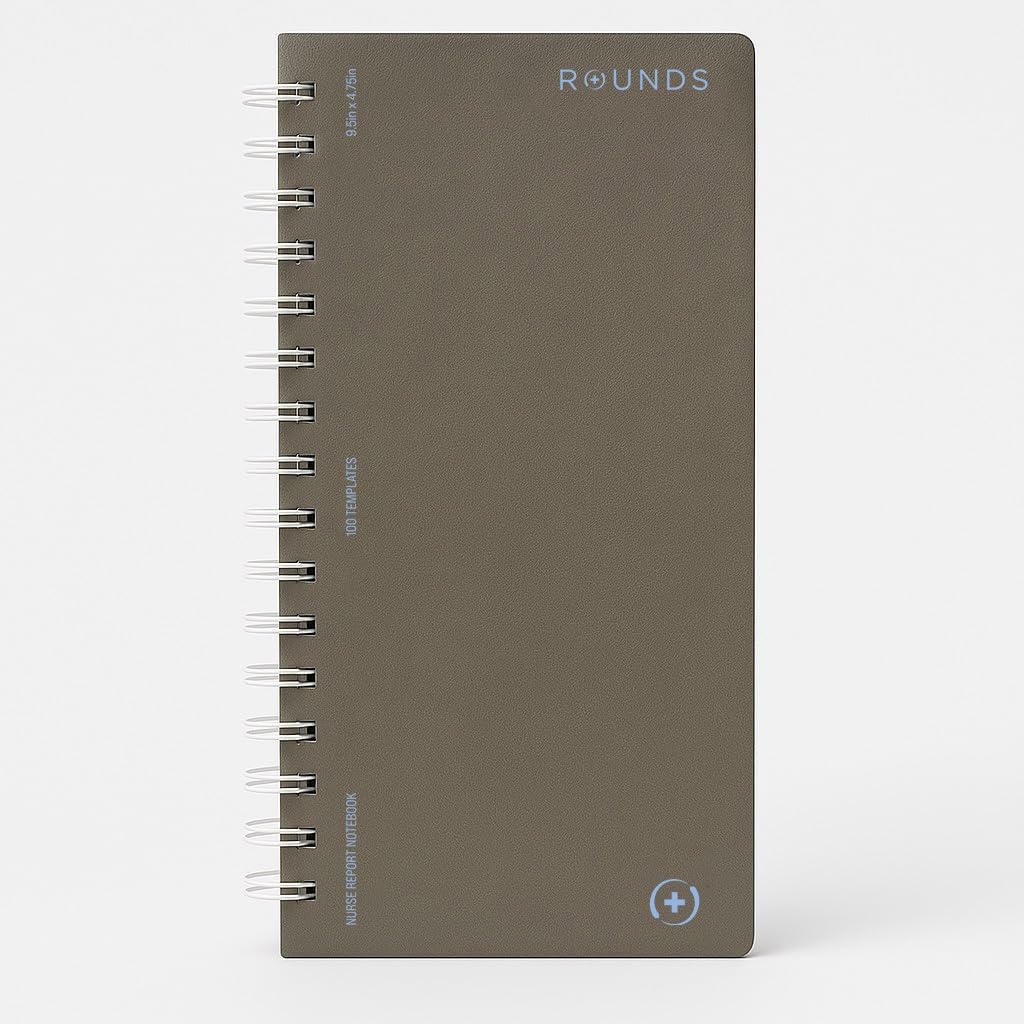 Rounds Nurse Brain Notebook (9.5” x 4.75”) – 100 Patient Templates & SBAR Shift Handoffs – Essential Clinical Notebook for Nursing School – RN Accessories & Nurse Appreciation Gift
