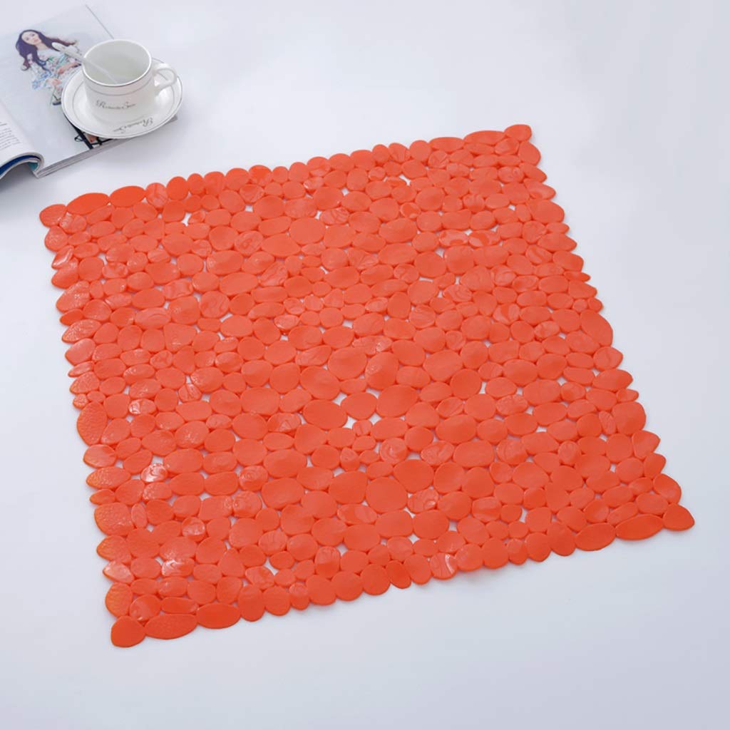Tapis de bain anti-dérapant orange pour sécuriser la douche familiale