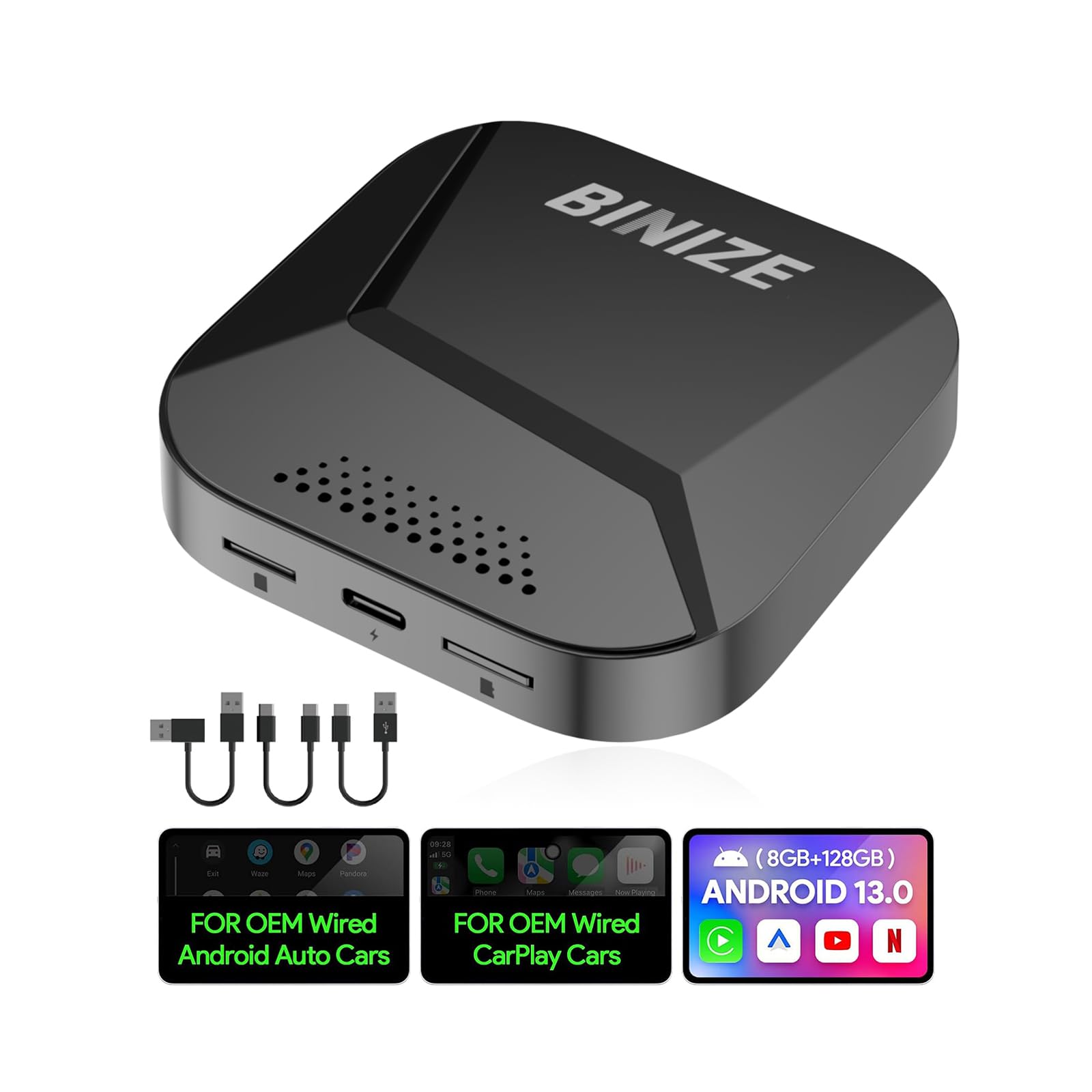 CarPlay AI Box Android 13アタブター nano BINIZE Carplay Ai Box Android 13 Android Auto Box Smart Ai Box Car