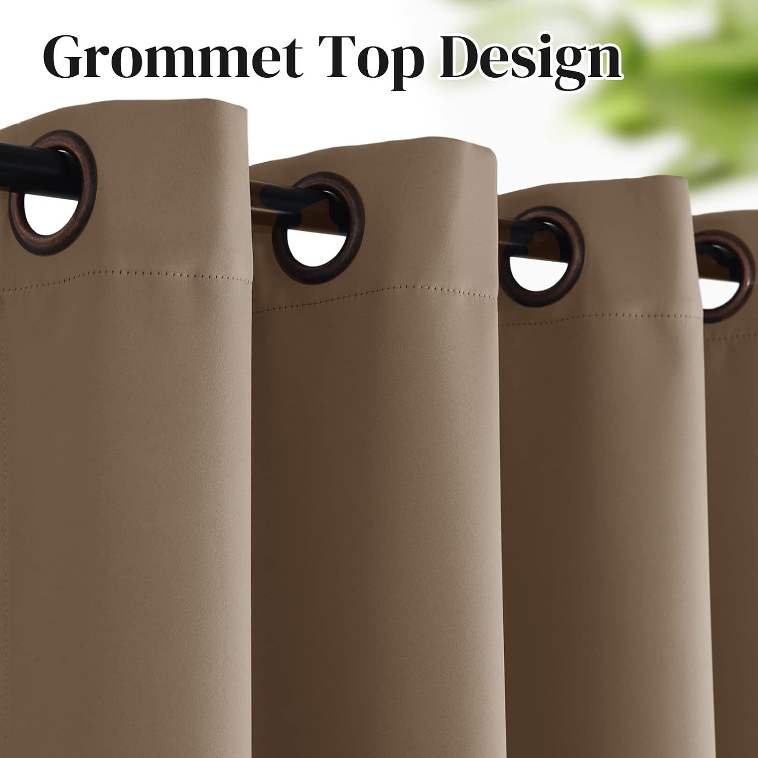 Rose Home Fashion Blackout Sliding Door Curtains, Room Darkening Thermal Insulated Curtains for Living Room Bedroom, Sliding Glass Door Drapes, 1 Panel, W52 x L84, Taupe image 2