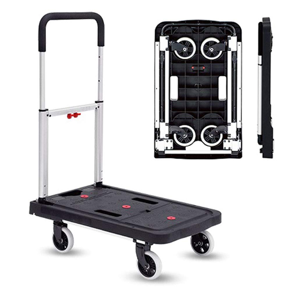 Karren, Plattformwagen, Trolley, Kleiner Karren, Ziehwagen, zusammenklappbar, tragbarer Haushaltswagen, Mini-Auto, Ultra-stummes Klapprad