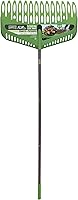 AMES Flip Scooping Leaf Rake - Heavy Duty 24" Wide Head, 2-in-1 Rake & Scoop for Easy Lawn Yard Cleanup, Green