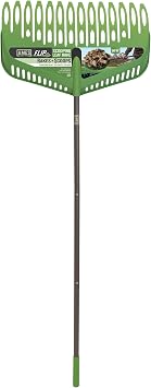 Flip Scooping Leaf Rake, Heavy Duty Lawn and Yard Care, Extra Wide Head, Green