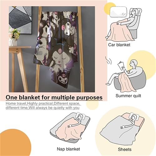 Miniatura 5 de Manta Kawaii ultrasuave de forro polar, cálida para decoración de sala de estar, sofá cama, 50 x 60 pulgadas