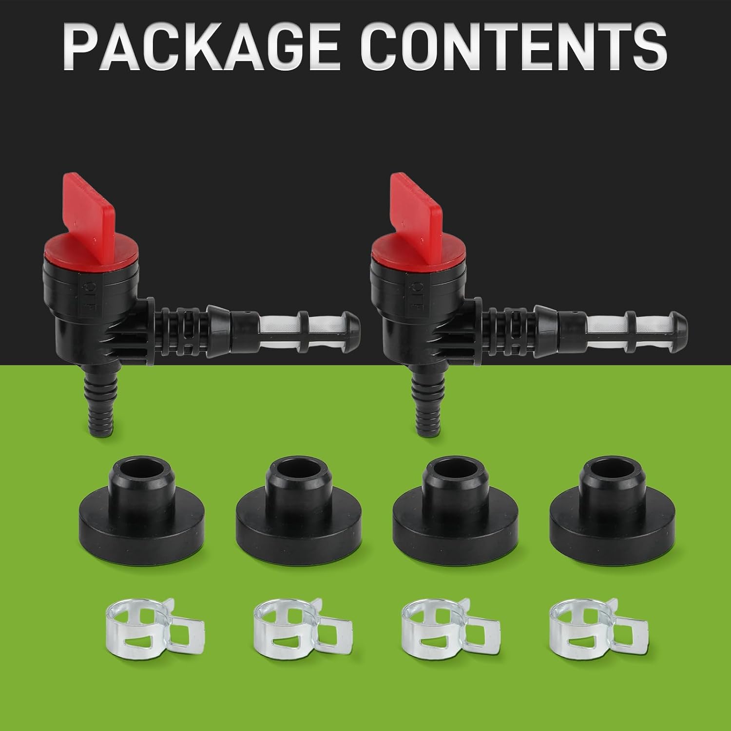 2 Pack 90 Degree Fuel Gas Shut Off Valve w/ Grommet Clamp for 192980GS 208961 for Kohler 25 462 03-S 25-462-03-S for Rotary 13116 Gas Tank Engine Generator Pressure Washer