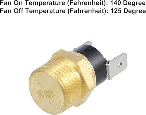 Miniatura 4 de X AUTOHAUX Ventilador de refrigeración universal del motor del radiador automotriz interruptor de sensor térmico de 38 pulgadas NPT 140 grados