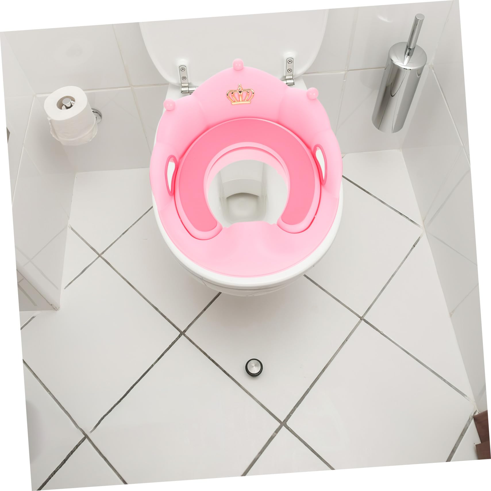 Hemobllo Seggiolino Wc per Ragazzo Ragazza con Maniglie Antiscivolo, Vasino da Addestramento in Polipropilene Resistente, Cuscino Rimovibile per Casa e Viaggio, Adatto a Maschietti