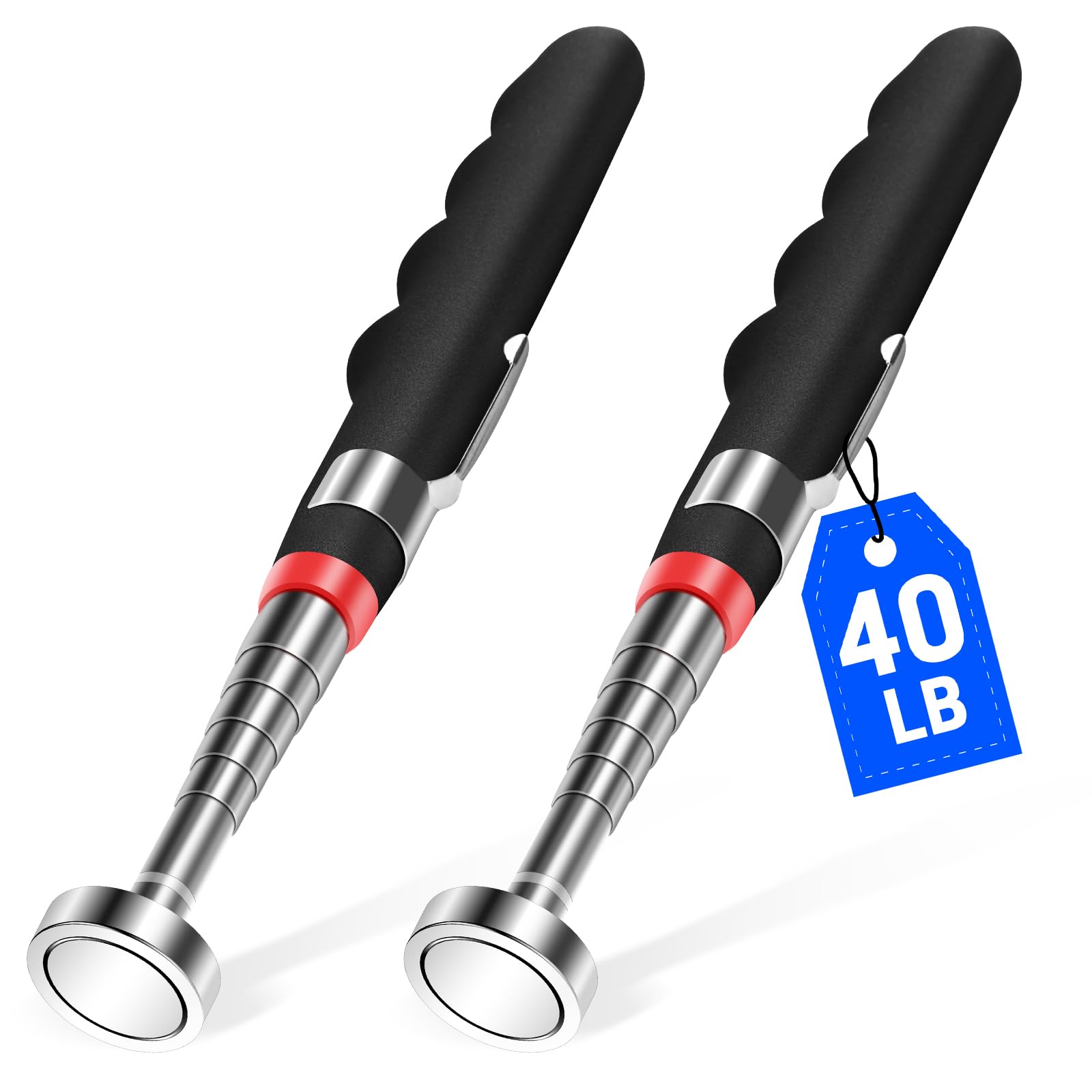 VSKIZ Telescoping Magnetic Pickup Tool, Non-Slip Extendable Magnet Pickup Tool for Men