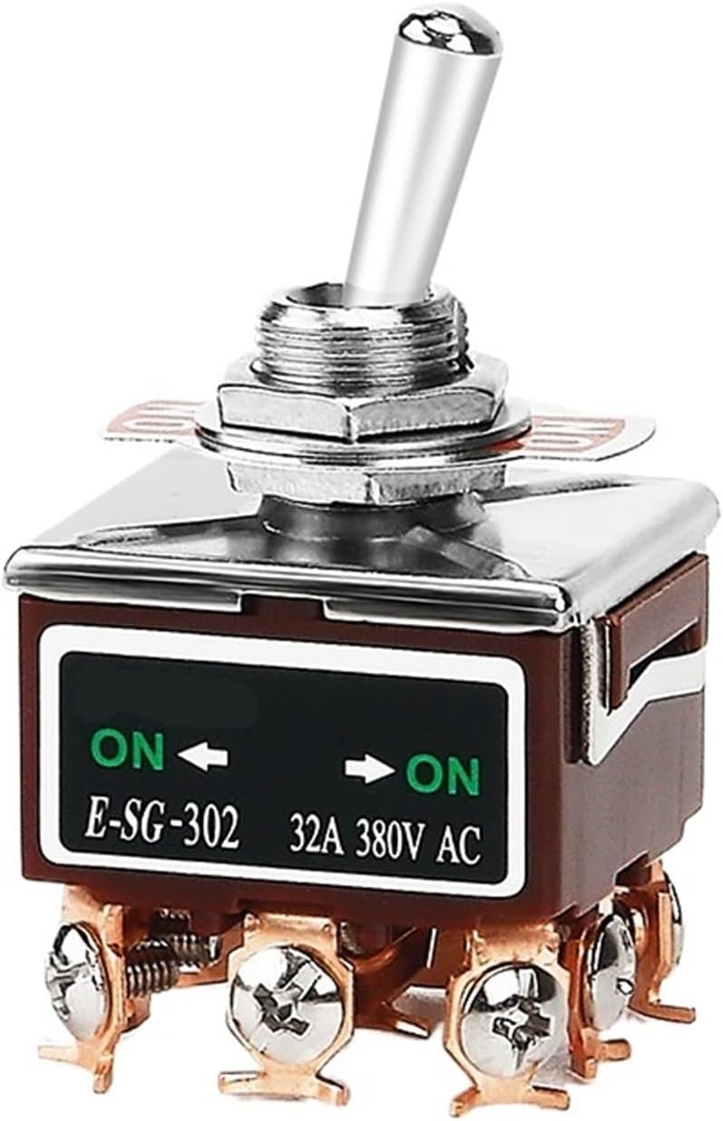 High Current Toggle Rocker Switch 2/3/4/6/8/9/12 Pin Self Reset/Self-Locking Silver Contact Copper Pin 32A 250VAC(1021)