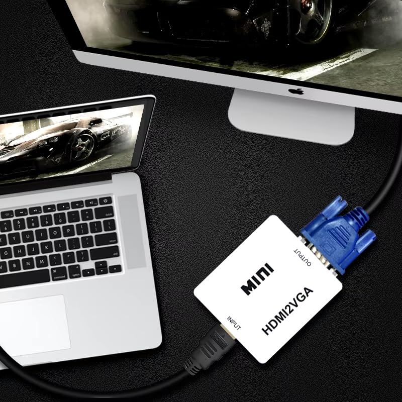 Image of Mini HDMI to VGA HDMI2VGA Adapter Full HD1080P HDMI to VGA Audio HD HDTV Video for PC Laptop Converter (HDMI to VGA)