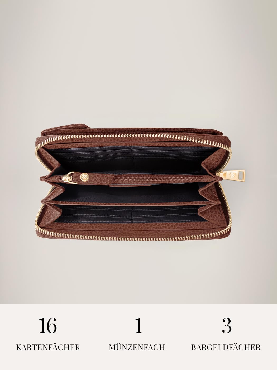 Lazarotti Bologna XL Leder Damen-Geldbörse & Handytasche (2-in-1) | 16 Kartenfächer | zum Umhängen mit RFID-Schutz 11 x 3,5 x 19 cm
