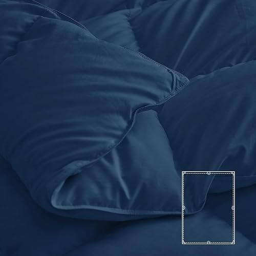 Miniatura 4 de zzlamb - Edredón ligero de plumas sintético, relleno de edredón cálido para todas las estaciones, duradero y suave, capa de plumón con pestañas en