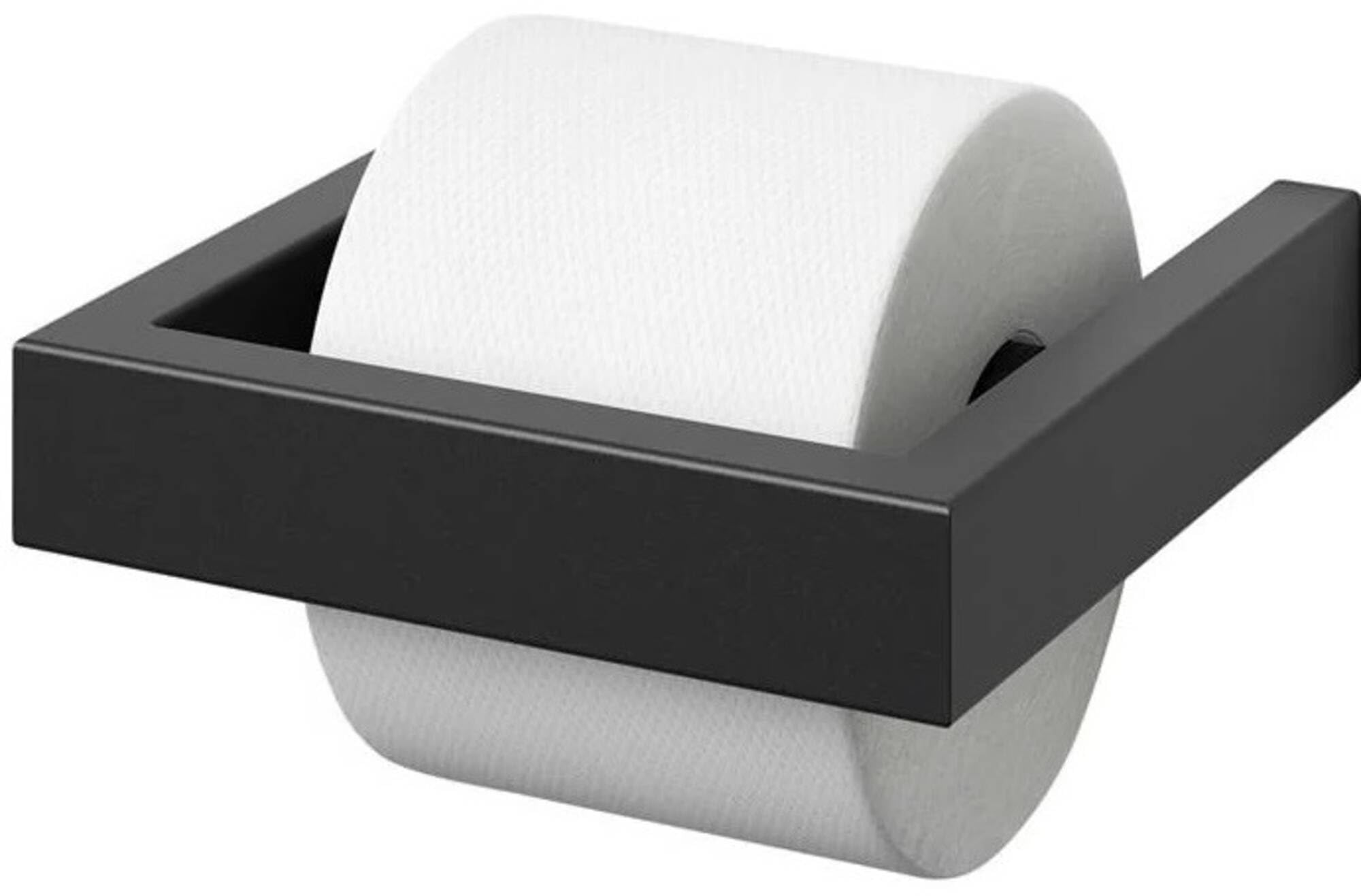 Zack Linea Black Stainless Steel Toilet Roll Holder 40576