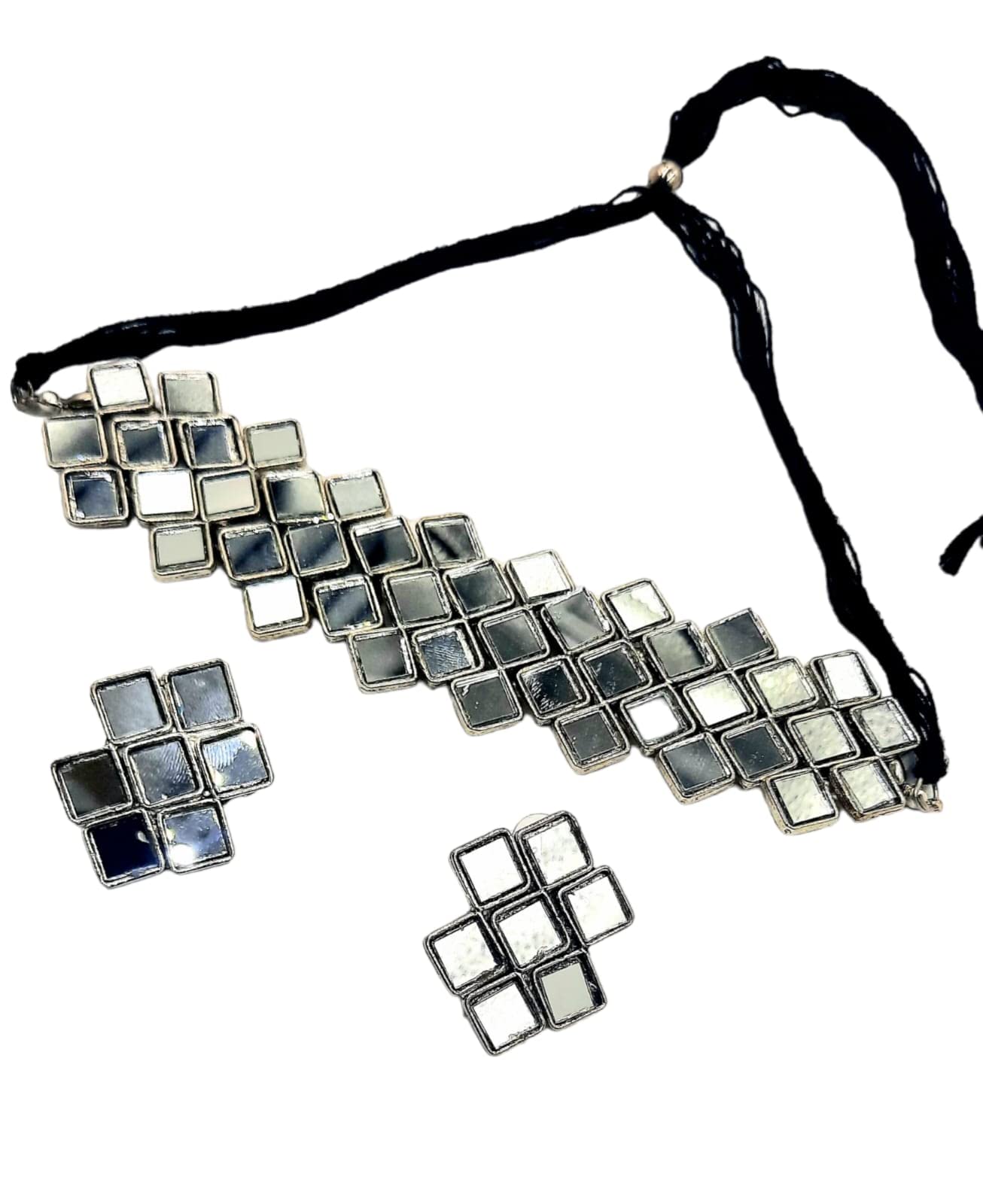 Just In Jewellery Oxidized Silver Antique hunghroo Long Necklace With Earings Jewellery Set For Girls & Women (Mirror) (B0BWFB1MLW) Amazon Price History, Amazon Price Tracker