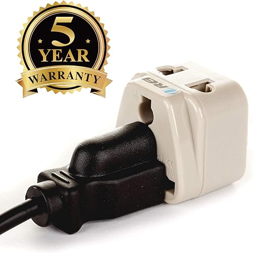 Miniatura 8 de OREI Enchufe adaptador de viaje de Estados Unidos a Israel, Gaza, Palestina y más (tipo H) - 2 en 1 - Certificado CE - Cumple con RoHS - Paquete de