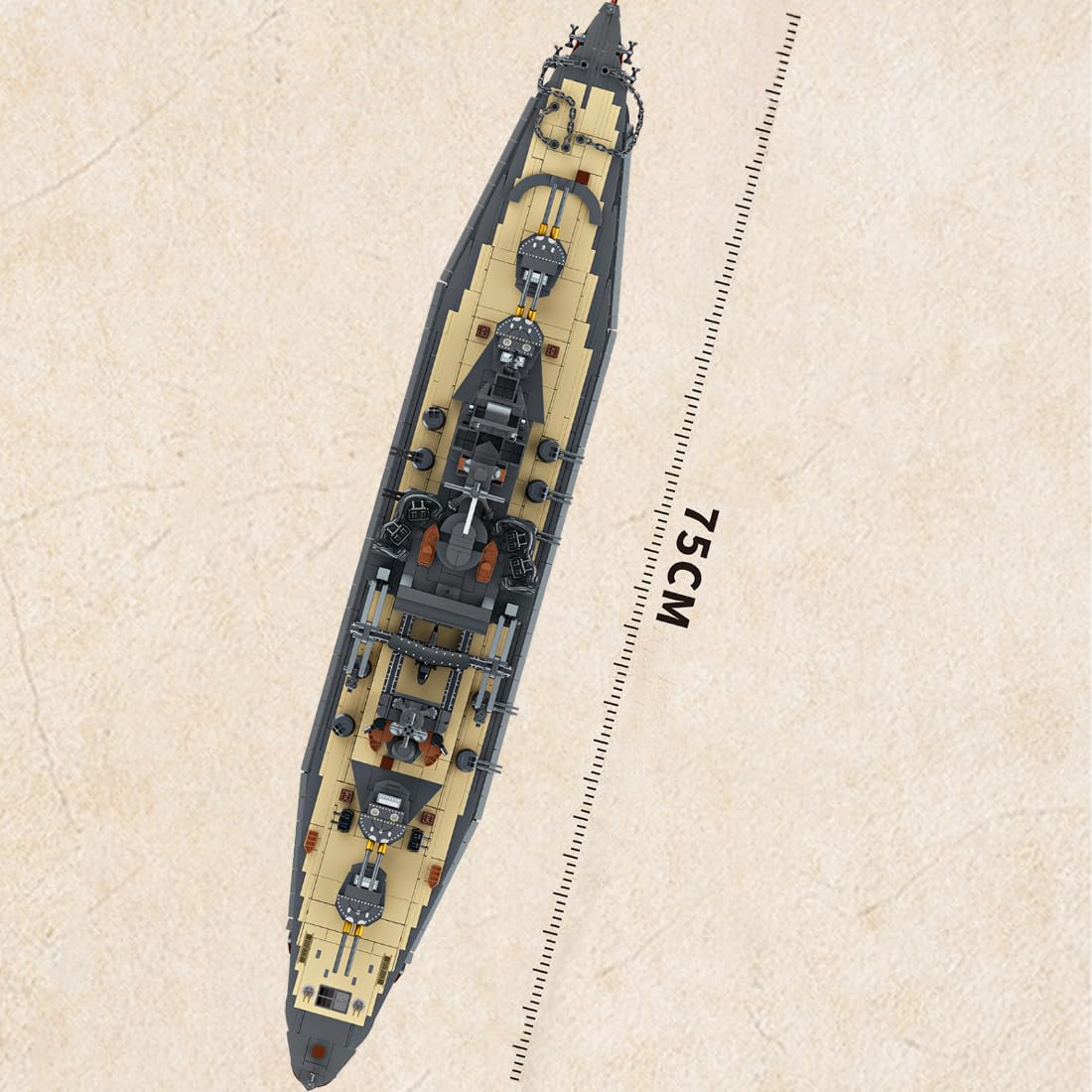 KeKeDuo Queen Elizabeth Class Battleship Modell Bausteine Set, 2277 Klemmbausteine WWII Schlachtschiff ModellBausatz MOC Groß Militär Kriegsschiff Bauset Kompatibel mit Großen Marken